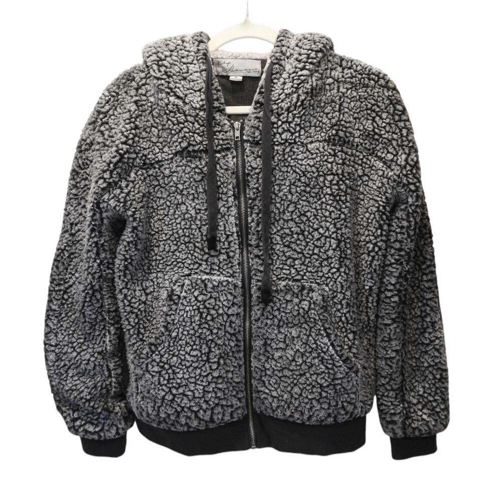 Vintage Havana Gray and Black Fleece Jacket - Size Medium